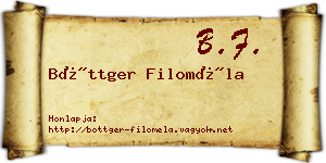 Böttger Filoméla névjegykártya